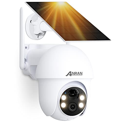 Camera Surveillance Wifi Sans Fil Sirene Alarme Panneau Solaire Anran 5mp 6