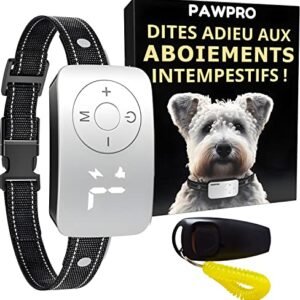 Collier Anti Aboiement Chien 3 Modes Bip Vibration Electrique Pawpro 7