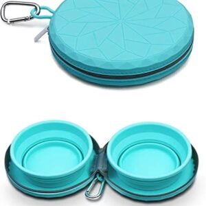 Double Gamelle Pour Chiens En Silicone Pliable Avec Etui 7