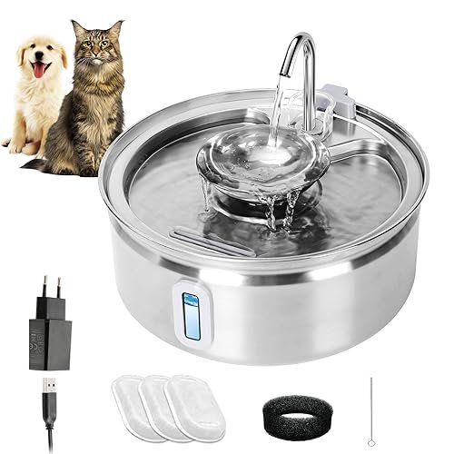 Fontaine A Eau Pour Chat En Acier Inoxydable 32l Journeyside 7