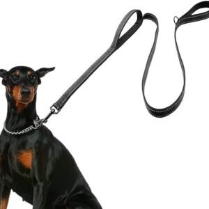 Laisse Pour Gros Chien Poignee Rembourree Douce Noir 7
