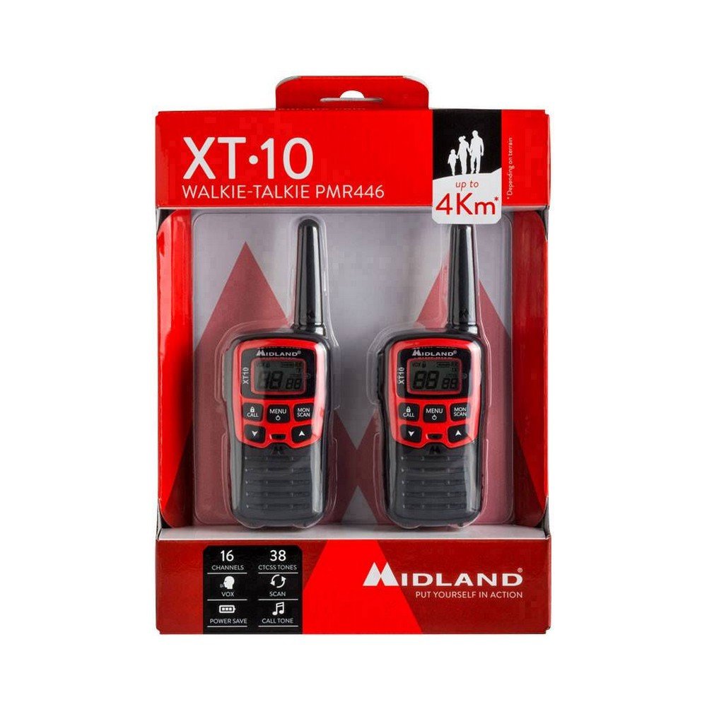 Talkie Walkie 16 Canaux Xt 10 Midland Lot De 2