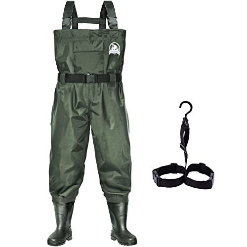 Upgrade Cuissardes De Peche Pour Homme Et Femme Avec Bottes 2 Plis Nylon Pvc Impermeable Leger Et Leger Pour La Chasse Homme 12 Vert 7